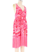 1960s Psychedelic Fringe Mini Dress Dress arcadeshops.com