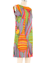 Satin Graphic Shift Dress Dress arcadeshops.com