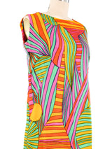 Satin Graphic Shift Dress Dress arcadeshops.com