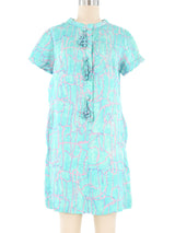 1960s Turquoise Marble Dye Dress Dress arcadeshops.com