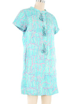 1960s Turquoise Marble Dye Dress Dress arcadeshops.com