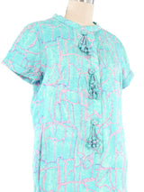 1960s Turquoise Marble Dye Dress Dress arcadeshops.com