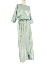 Metallic Sage Lurex Dress Dress arcadeshops.com