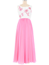 Emma Domb Sequin Bodice Chiffon Gown Dress arcadeshops.com