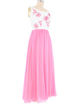 Emma Domb Sequin Bodice Chiffon Gown Dress arcadeshops.com