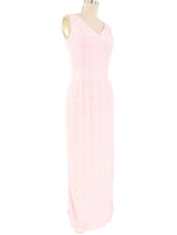 1960s Baby Pink Beaded Gown Dress arcadeshops.com