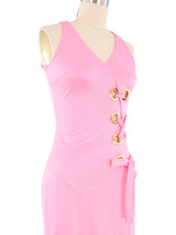 Bubblegum Pink Grommet Accent Maxi Dress Dress arcadeshops.com