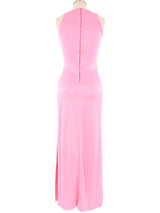Bubblegum Pink Grommet Accent Maxi Dress Dress arcadeshops.com