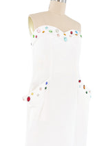 Jewel Embellished Strapless Dress Dress arcadeshops.com