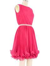 1970s Pink Pleat Mini Dress Dress arcadeshops.com