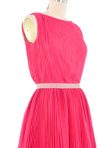1970s Pink Pleat Mini Dress Dress arcadeshops.com