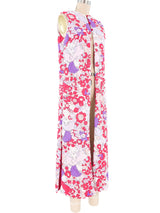 1970s Printed Quilted Duster Vest Jacket arcadeshops.com