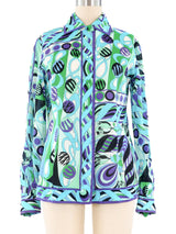 Emilio Pucci Abstract Floral Blouse Top arcadeshops.com