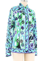 Emilio Pucci Abstract Floral Blouse Top arcadeshops.com