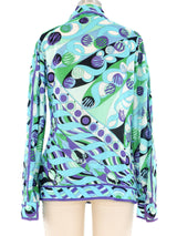 Emilio Pucci Abstract Floral Blouse Top arcadeshops.com