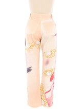 2001 Roberto Cavalli Jewel Face Print Denim Bottom arcadeshops.com