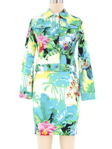 Roberto Cavalli Tropical Denim Ensemble Suit arcadeshops.com
