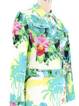 Roberto Cavalli Tropical Denim Ensemble Suit arcadeshops.com