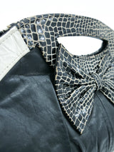 Black And White Leather Handle Bag Accessory arcadeshops.com