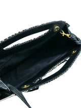 Black And White Leather Handle Bag Accessory arcadeshops.com