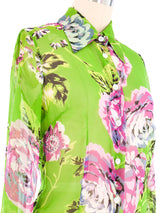 Dolce And Gabbana Floral Silk Chiffon Blouse Top arcadeshops.com