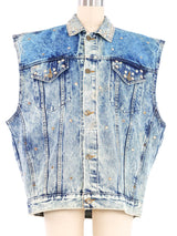 Tony Alamo Hollywood Painted Denim Vest Jacket arcadeshops.com