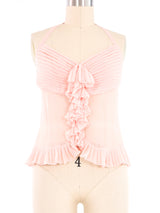 Chanel Silk Ruffle Halter Top Top arcadeshops.com