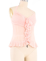 Chanel Silk Ruffle Halter Top Top arcadeshops.com