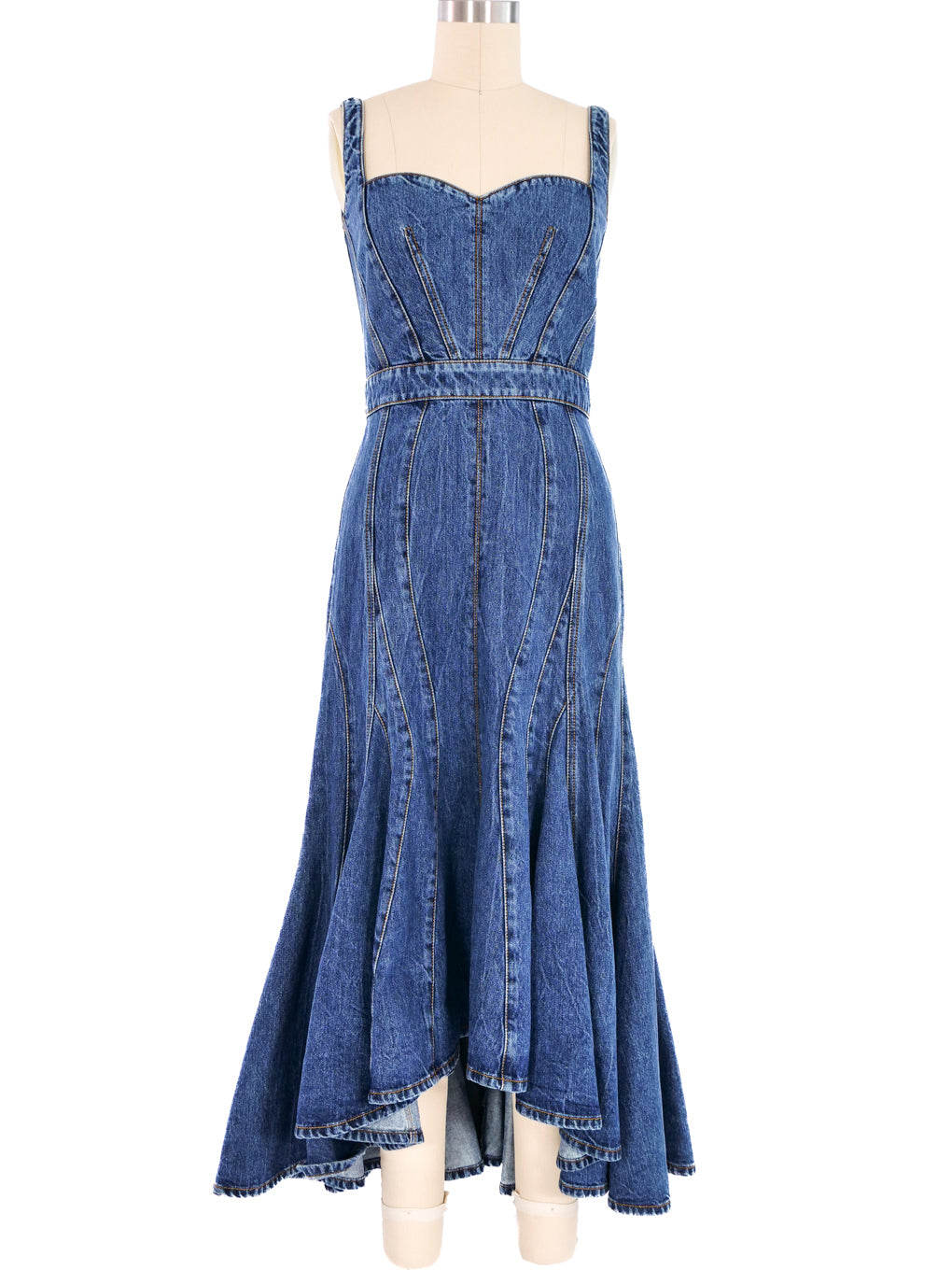 Alexander McQueen Denim Maxi Dress