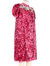 Dolce and Gabbana Sequin Jeweled Collar Dress Dress arcadeshops.com