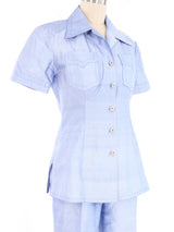 Richard Tyler Periwinkle Silk Ensemble Suit arcadeshops.com