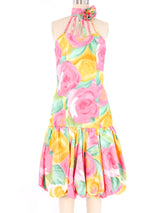 Cage Neck Floral Cocktail Dress Dress arcadeshops.com