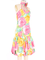 Cage Neck Floral Cocktail Dress Dress arcadeshops.com