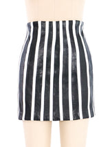 Striped Leather Mini Skirt Bottom arcadeshops.com