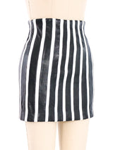 Striped Leather Mini Skirt Bottom arcadeshops.com