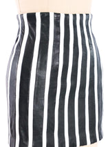 Striped Leather Mini Skirt Bottom arcadeshops.com