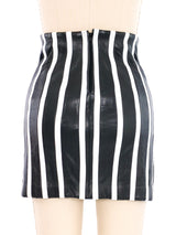 Striped Leather Mini Skirt Bottom arcadeshops.com