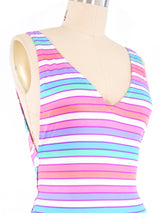 1980s Striped Swimsuit Suit arcadeshops.com