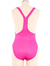 1980s Magenta High Cut Swimsuit, XS Suit arcadeshops.com