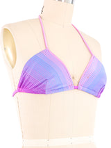 1970s Pink And Purple Striped Bikini Suit arcadeshops.com