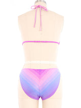 1970s Pink And Purple Striped Bikini Suit arcadeshops.com