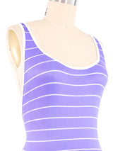 1970s Striped Purple Swimsuit Suit arcadeshops.com