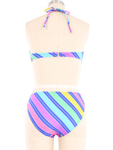 1970s Rainbow Striped Bikini Suit arcadeshops.com