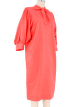 Yves Saint Laurent Coral Puff Sleeve Dress Dress arcadeshops.com