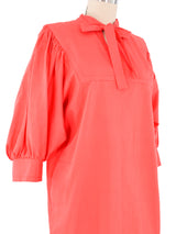 Yves Saint Laurent Coral Puff Sleeve Dress Dress arcadeshops.com