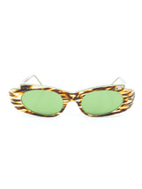 1950s Tiger Stripe Wrap Around Cat Eye Sunglasses Accessory arcadeshops.com