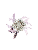 Pink Metallic Floral Statement Earrings Jewelry arcadeshops.com