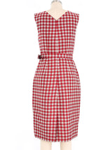 Prada Belted Gingham Sheath Dress Dress arcadeshops.com