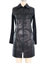 Jitrois Leather And Mesh Shirt Dress Dress arcadeshops.com