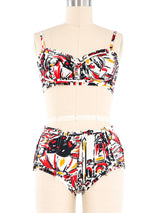 Prada Venetian Tourist Printed Bikini Set Suit arcadeshops.com